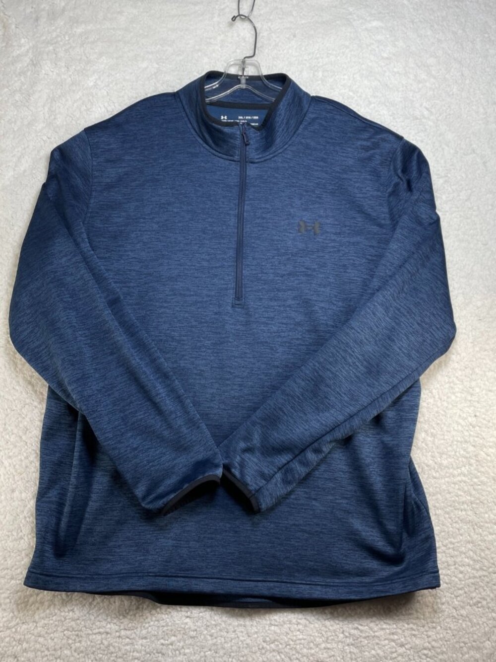 Under Armour 1/4 Zip Blue ColdGear Men's 2XL Mock Neck Fleece Pullover VG